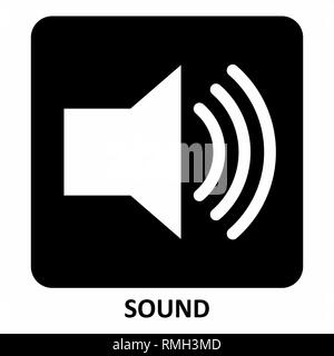 Die schwarzen und weißen Sound Symbol Abbildung Stock Vektor