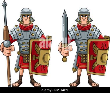 Roman Soldier on White Stock Vector