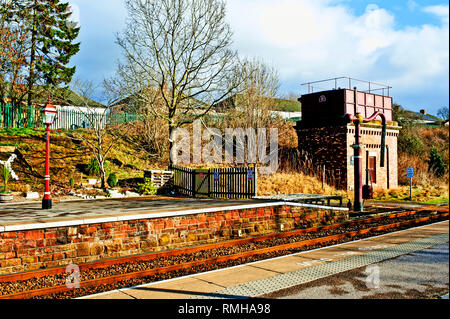 Wasserturm, Bahnhof, Appleby Appleby in Westmorland, Cumbria, England Stockfoto