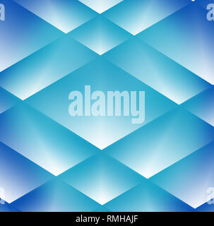 Geometrische minimalistisch Abstrakt Hintergrund in der Trendfarbe blau und türkis farben aus Rechtecke oder Rauten. Digital generiert Design Illustration Stockfoto