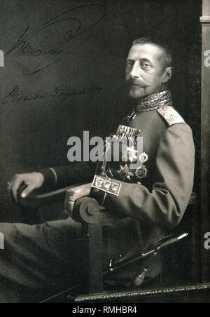 Portrait von Großherzog Konstantin Konstantinowitsch von Russland (1858-1915). Silber Gelatine Fotografie Stockfoto