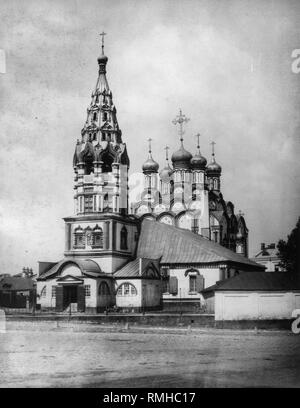 Die Kirche von Saint Nicholas das Wonderworker in Moskau. Albumin Photo Stockfoto