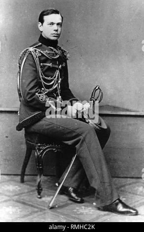 Portrait von Großfürst Alexander Alexandrovitch von Russland (1845-1894). Albumin Photo Stockfoto