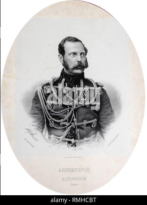 Porträt der Kaiser Alexander II. (1818-1881). Fotogravur Stockfoto