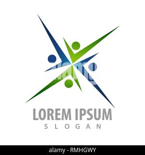 Menschliche Figuren Zeichen logo Konzept Design. Symbol grafische Vorlage element Stock Vektor