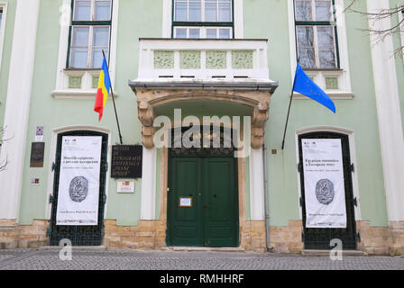 Die Astra Franz Binder Ethnographisches Museum in der Altstadt von Sibiu/Hermannstadt, auf der Piata Mica, in Siebenbürgen, Rumänien Stockfoto