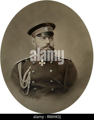 Porträt des Kaiser Alexander III (1845-1894). Albumin Photo Stockfoto