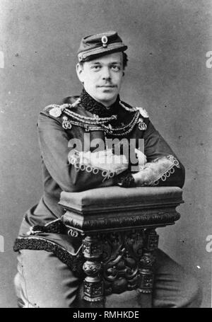 Portrait von Großfürst Alexander Alexandrovitch von Russland (1845-1894). Albumin Photo Stockfoto