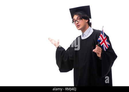 Jungen gutaussehenden Mann seinem Studium an der Universität Stockfoto