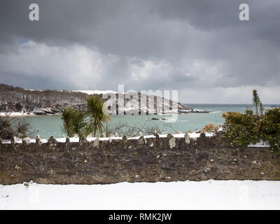 Mit Blick auf die Mündung nach East Portlemouth von Cliff Road nach dem Tier aus dem Osten South Devon Struck Stockfoto