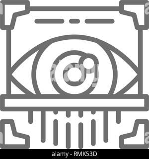 Auge Netzhaut scannen, Scanner, id identity Symbol Leitung. Stock Vektor