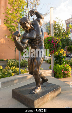 Arnold Schwarzenegger statue Columbus Ohio Stockfoto