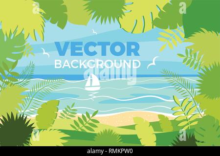 Sommer Landschaft Vector Illustration in trendigen Flat Style Stock Vektor