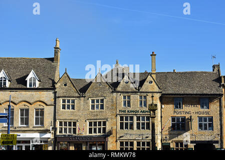 Blick auf Stow auf der Wold vom Platz, Gloucestershire, Cotswolds Stockfoto