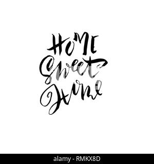 Home Sweet Home. Moderne trockene Bürste Schriftzug. Vector Illustration. Stock Vektor