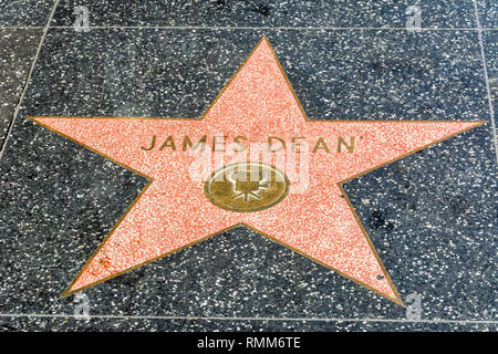 Los Angeles, Kalifornien, Vereinigte Staaten von Amerika - 8. Januar 2017. James Dean Stern auf dem Hollywood Walk of Fame in Los Angeles, CA. Stockfoto