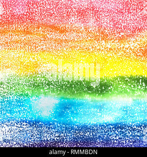 Ein abstraktes Aquarell Hintergrund Textur in leuchtenden Regenbogenfarben Stockfoto