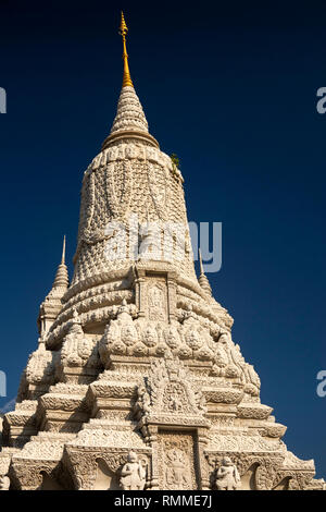 Kambodscha, Phnom Penh, City Centre, Royal Palace, König Norodom des Stupa, Dekoration detail Stockfoto
