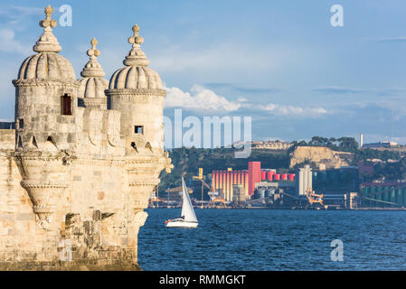 Turm der Turm von Belem in Lissabon, Portugal. Stockfoto