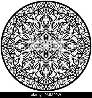 Mandalas zum Ausmalen. Dekorative Runde Verzierungen. Ungewöhnliche Blume. Orientalische vector, Anti-Stress-Therapie Muster. Webart Design Elemente. Yo Stock Vektor