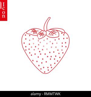 Strawberrie Symbol Leitung. Vektor einfache minimalistische berrie Symbol. - Vektor Stock Vektor
