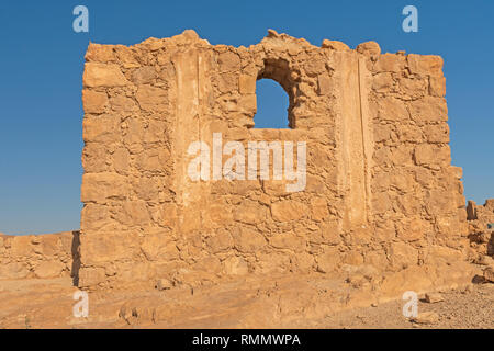 Gebäudewand Details einer Ruine in der masada Masada National Park in Israel. Stockfoto