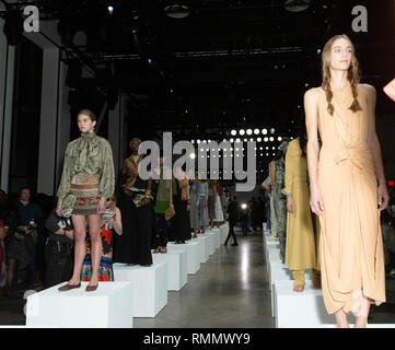 New York, NY-Febbruary 13, 2019: Atmosphäre an Mode für Frieden Vortrag von Sadhguru Jaggi Vasudev in der Herbst-/Fashion Week Winter zu Frühling Studios Stockfoto