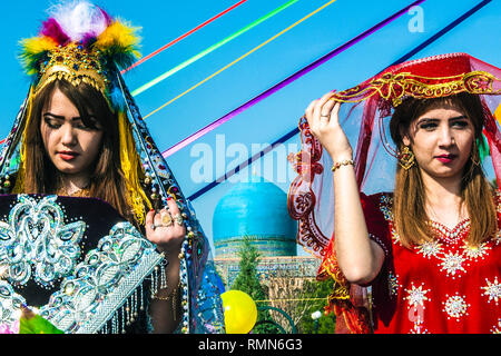 Usbekistan Samarcanda Registan Platz - Festival Stockfoto