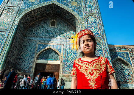 Usbekistan Samarcanda Registan Platz - Festival Stockfoto