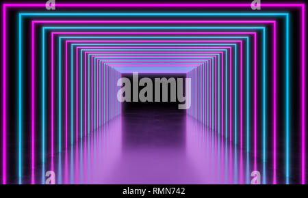Abstrakte Neonlicht Hintergrund 3D Rendering image Stockfoto