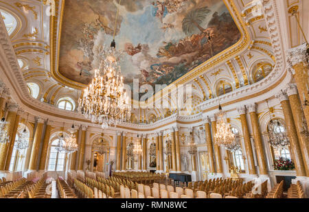 Die Entwirrung des Chaos deckenleucht Gemälde an der Decke des großen Montagehalle im königlichen Schloss in Warschau, Polen Stockfoto