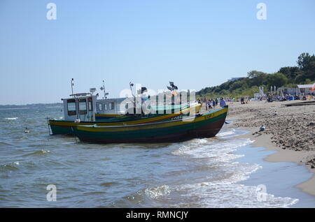 Fischerboote in Sopot Stockfoto