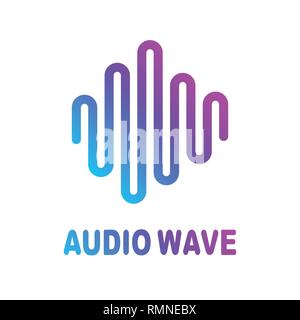 Abstrakte farbenfrohe wave Leitungen fließt auf weißem Hintergrund für vektor design Elemente im Konzept der Sound, Musik, Technik, Wissenschaft. Stock Vektor