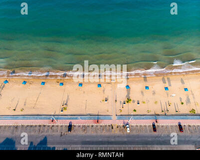 Luftaufnahme im Flamingo Beach in Ras Al Khaimah Emirat der Vereinigten Arabischen Emirate Stockfoto