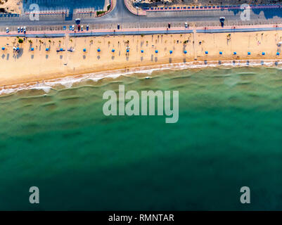 Luftaufnahme im Flamingo Beach in Ras Al Khaimah Emirat der Vereinigten Arabischen Emirate Stockfoto