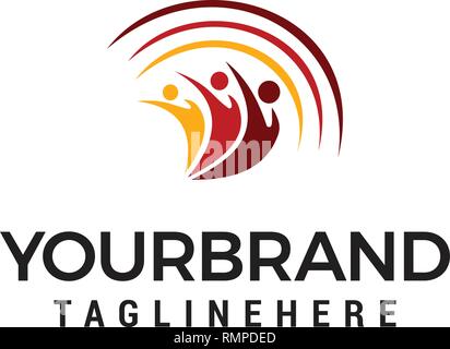 Menschen Familie zusammen menschlichen Einheit logo Vektor icon Stock Vektor