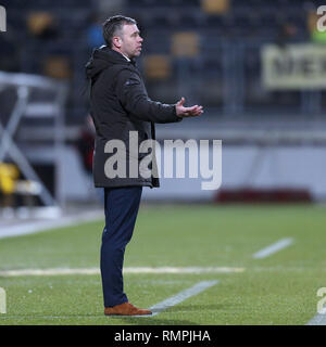 KERKRADE, Niederlande, 15-02-2019, Fußball, Niederländische Keuken Kampioen Divisie, Roda JC-SC Cambuur, Limburg Stadion, Saison 2018-2019, SC Cambuur Trainer Rene Seehecht, die Anweisungen aus dem Nebenerwerb Stockfoto