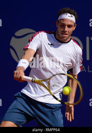 Buenos Aires, Argentinien. 15. Feb 2019. Marco Cecchinato (Italien), Argentinien öffnen, ein ATP 250 Tennis Turnier. Credit: Mariano Garcia/Alamy leben Nachrichten Stockfoto