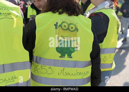 Paris, Frankreich, 16. Februar 2019 - "Gelb" Handeln 14. Stockfoto