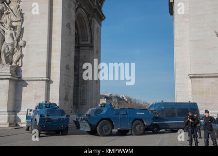 Paris, Frankreich, 16. Februar 2019 - "Gelb" Handeln 14. Stockfoto