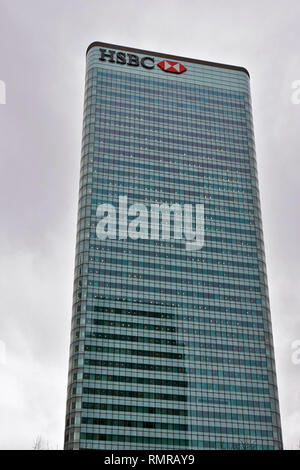 LONDON CANARY WHARF KANADA PLATZ HSBC HOCHHAUS GEBÄUDE Stockfoto