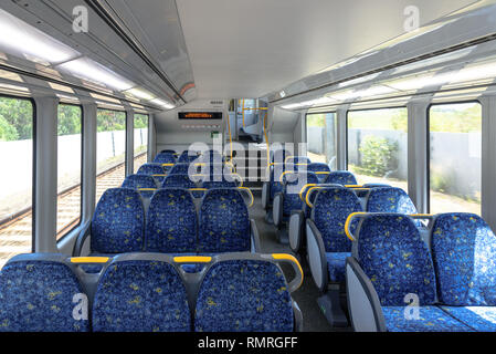 Leere Sitze auf einem Transport für NSW Zug in Sydney Stockfoto