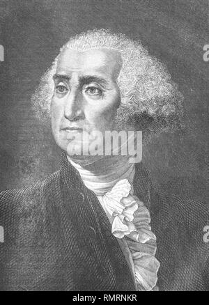 Porträt von George Washington. Alte Gravur Stockfoto