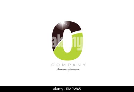 Nummer 0 0 logo Icon Design mit grünen und braunen Farben geeignet für ein Unternehmen oder ein Geschäft Stock Vektor