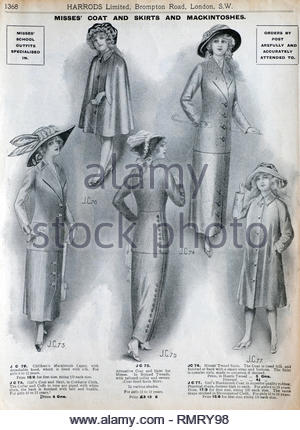 Harrods Bekleidung, Vintage-Werbung 1913 Stockfoto