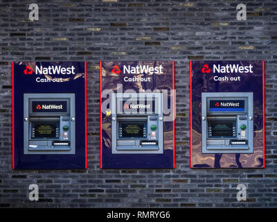 NatWest Cashpoint Maschinen an eine Niederlassung in London Stockfoto