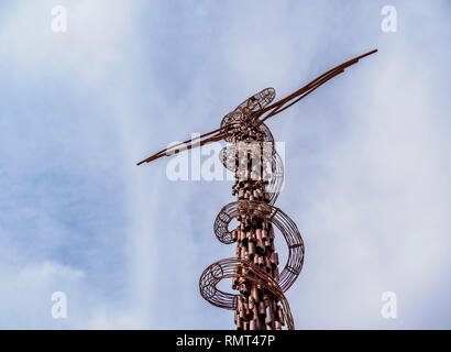 Eherne Schlange Denkmal, Berg Nebo, Madaba Governorate, Jordanien Stockfoto