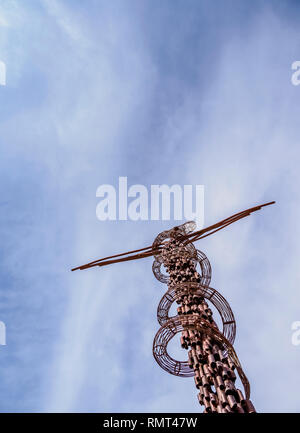 Eherne Schlange Denkmal, Berg Nebo, Madaba Governorate, Jordanien Stockfoto