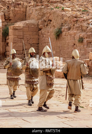 Nebatean Soldaten, Petra, Ma'an Governorate, Jordanien Stockfoto