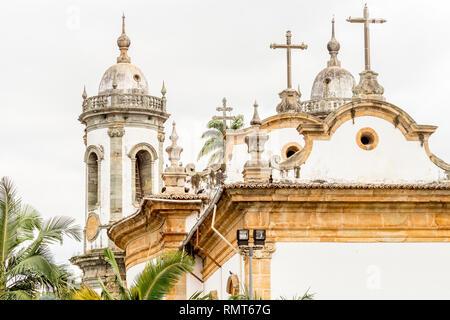 Details der religiösen Symbole des Sao Francisco Assis Kirche in São João del Rei, Minas Gerais, Brasilien Stockfoto